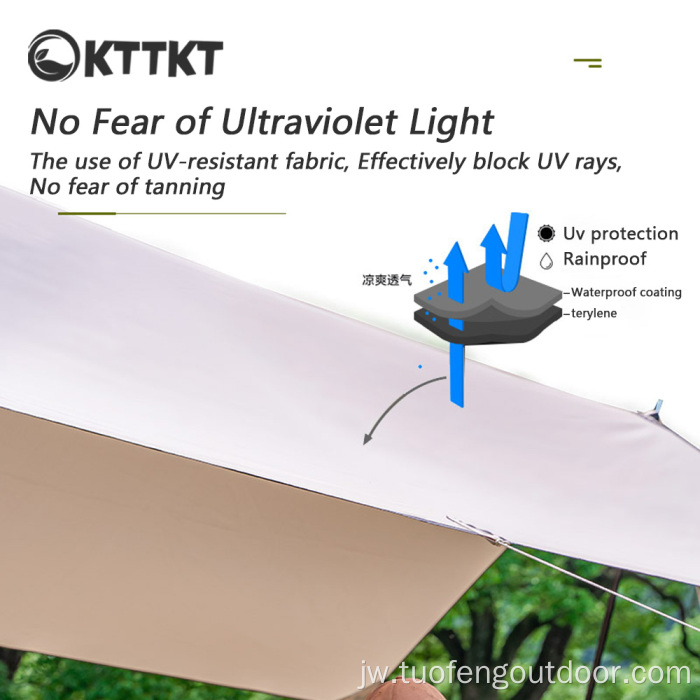 Udan udan lan Sun Proteksi Canopy Canopy Hexagonal